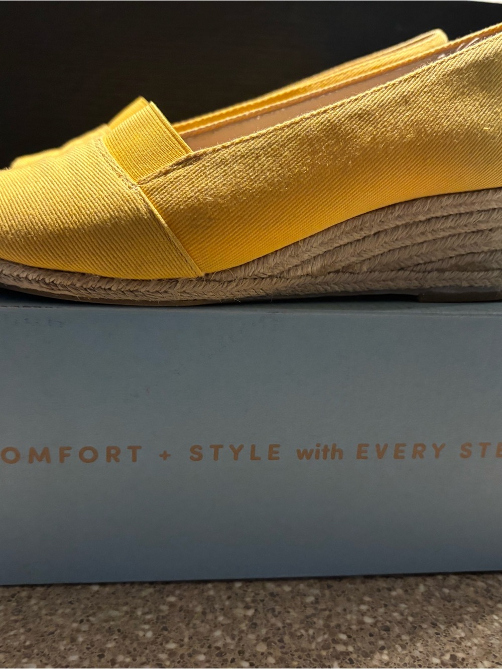 Life stride marigold color  Women’s Canvas Espadrille Wedge Slip-On